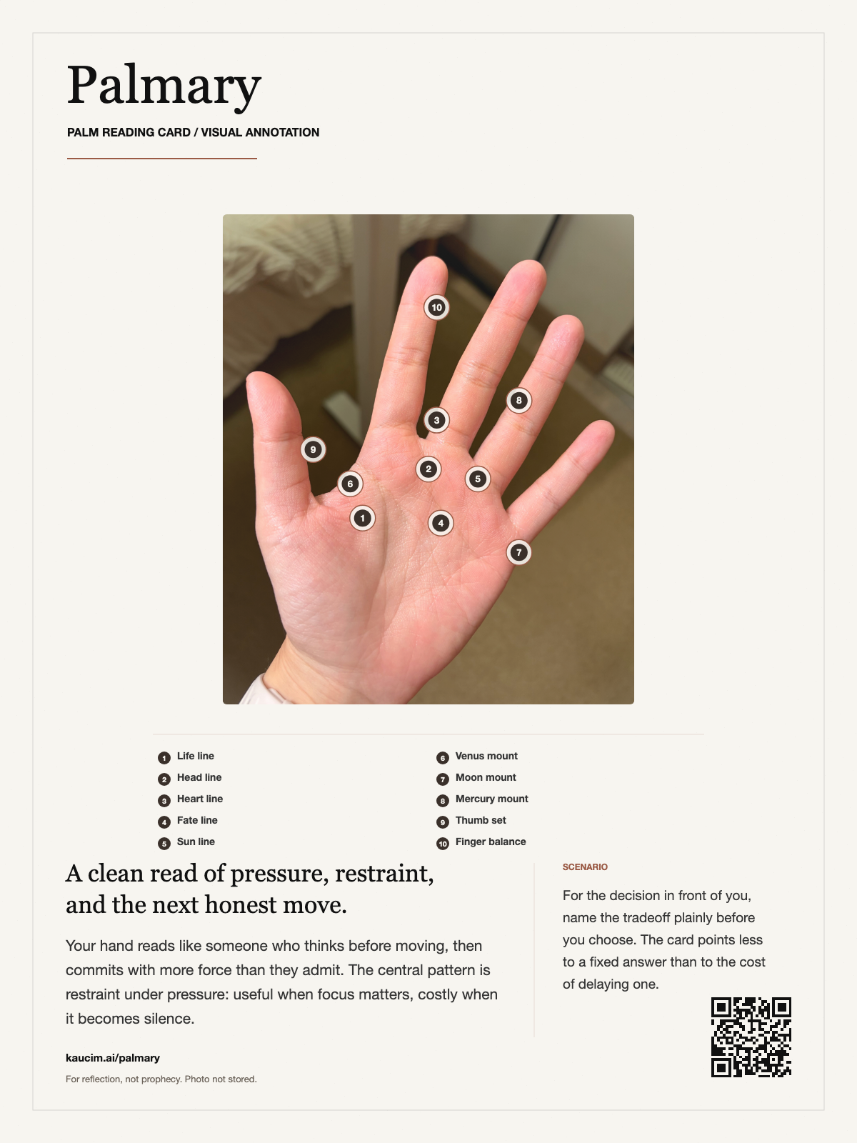 Sample Palmary card
